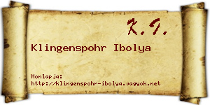 Klingenspohr Ibolya névjegykártya